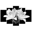 Obraz 5 częściowy na płótnie, Białe lilie - 200x100