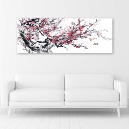 Obraz na płótnie, Japońskie kwiaty wiśni - 120x40
