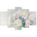 Obraz pięcioczęściowy na płótnie, Bukiet białych kwiatów - 150x100