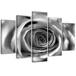 Obraz pięcioczęściowy na płótnie, Kwiat róży - 100x70