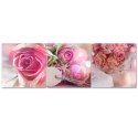 Zestaw obrazów na płótnie, 3 różowe róże - 150x50
