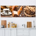 Zestaw obrazów na płótnie, Kawa i cynamon - 120x40