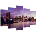 Obraz 5 częściowy na płótnie, Manhattan o zachodzie słońca - 100x70