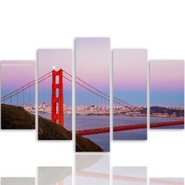 Obraz 5 częściowy na płótnie, Most Golden Gate 3 - 100x70