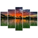 Obraz 5 częściowy na płótnie, Niebo o zachodzie słońca - 100x70