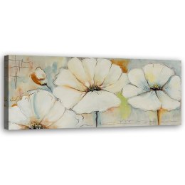 Obraz na płótnie, Trzy kwiaty i pąk - 150x50