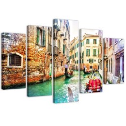 Obraz 5 częściowy na płótnie, Wyprawa do Wenecji - 100x70