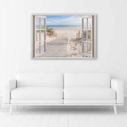 Obraz, Okno ścieżka na plażę - 100x70