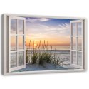 Obraz na płótnie, Okno z widokiem na plażę - 120x80