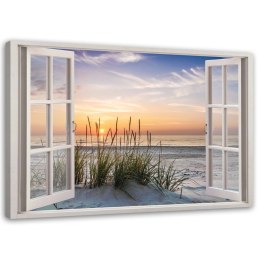 Obraz na płótnie, Okno z widokiem na plażę - 90x60