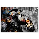 Obraz na płótnie, Street art banksy małpa abstrakcja - 100x70