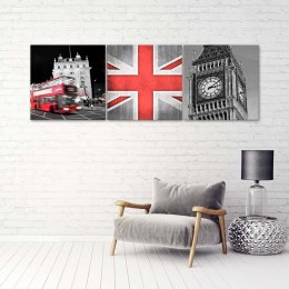 Zestaw obrazów na płótnie, Wspomnienie z Londynu - 150x50