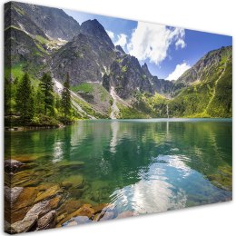 Obraz na płótnie, Górskie jezioro Drzewa Natura - 60x40