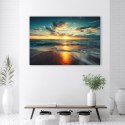 Obraz na płótnie, Morze Zachód słońca Plaża - 90x60