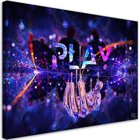 Obraz na płótnie, Neon z napisem Play - 60x40