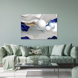 Obraz na płótnie, Niebieska abstrakcja z kulami 3D - 100x70