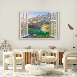 Obraz na płótnie, Okno Jezioro w górach Natura - 60x40
