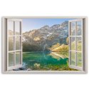 Obraz na płótnie, Okno Jezioro w górach Natura - 90x60