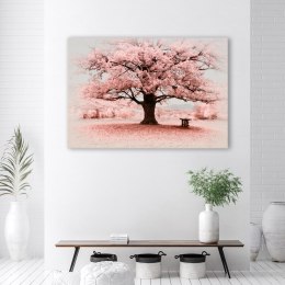 Obraz na płótnie, Różowe drzewo abstrakcja natura - 100x70