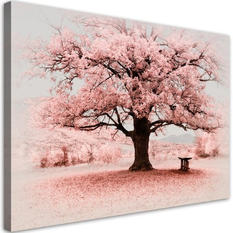 Obraz na płótnie, Różowe drzewo abstrakcja natura - 120x80