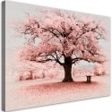 Obraz na płótnie, Różowe drzewo abstrakcja natura - 90x60