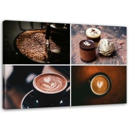 Obraz na płótnie, Kawa i słodycze - 60x40