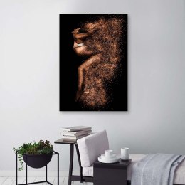 Obraz na płótnie, Piękna kobieta w złotym pyle - 70x100