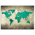 Obraz na płótnie, Zielona mapa świata - 120x80