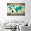 Obraz na płótnie, Zielona mapa świata - 90x60