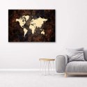 Obraz na płótnie, Brązowa mapa świata - 90x60