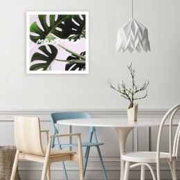 Obraz na płótnie, Egzotyczne liście Monstera - 30x30