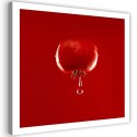 Obraz na płótnie, Pomidor i krople wody czerwony - 30x30