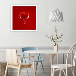 Obraz na płótnie, Pomidor i krople wody czerwony - 50x50