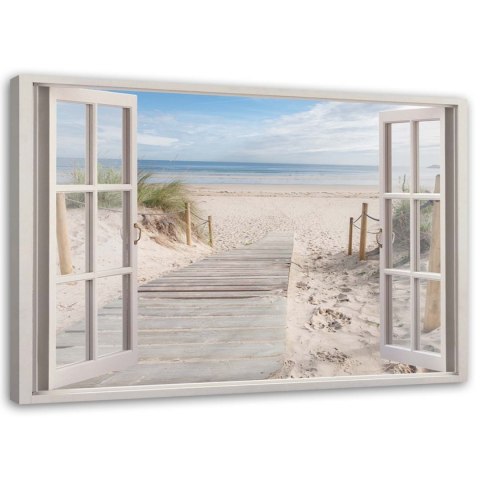 Obraz na płótnie, Widok z Okna ścieżka na plażę - 100x70