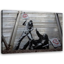 Obraz na płótnie, Banksy Walka pokoju z miłością - 100x70