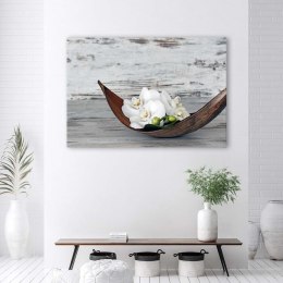 Obraz na płótnie, Białe kwiaty storczyka vintage - 90x60
