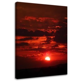 Obraz na płótnie, Czerwony zachód słońca - 60x90
