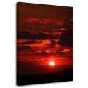 Obraz na płótnie, Czerwony zachód słońca - 80x120