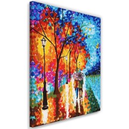 Obraz na płótnie, Jesienne malowane drzewa w parku - 80x120