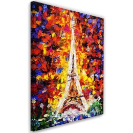 Obraz na płótnie, Malowana Wieża Eiffla - 70x100