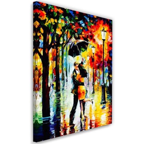 Obraz na płótnie, Zakochana para pod parasolem - 70x100