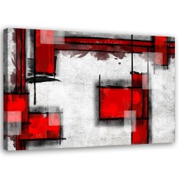 Obraz na płótnie, Abstrakcja geometryczna w czerwieni - 120x80