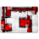 Obraz na płótnie, Abstrakcja geometryczna w czerwieni - 90x60