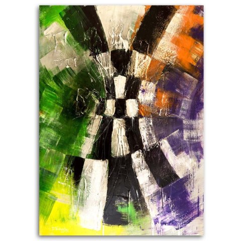 Obraz na płótnie, Abstrakcja kolorowa malowana - 80x120