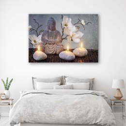 Obraz na płótnie, Budda zen kwiat orchidei - 100x70