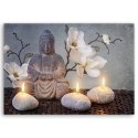 Obraz na płótnie, Budda zen kwiat orchidei - 100x70