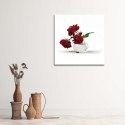 Obraz na płótnie, Czerwone róże w wazonie - 30x30