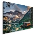 Obraz na płótnie, Domek w górach krajobraz Alpy - 100x70