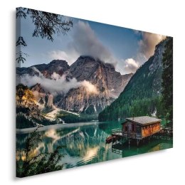 Obraz na płótnie, Domek w górach krajobraz Alpy - 120x80