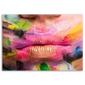 Obraz na płótnie, Kolorowe usta abstrakcja - 100x70